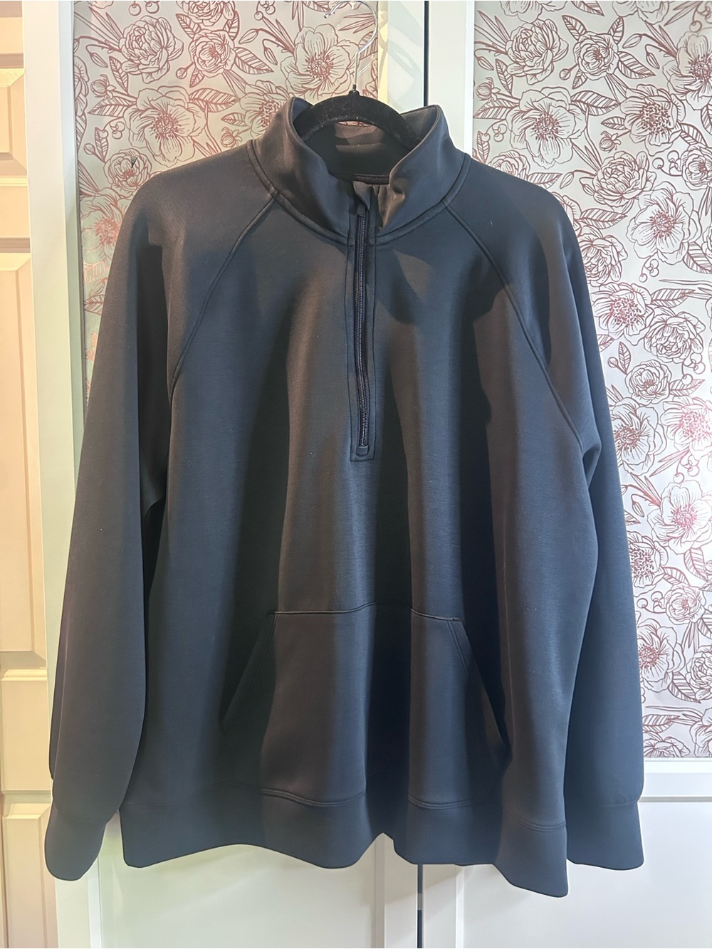 All in Motion Airy Sleek Half-Zip Pullover Sweater- Black